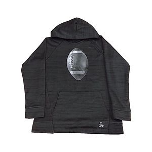 Boys Black Gray Football Midweight Sweatshirt Sports Pullover Hoodie small sz 8